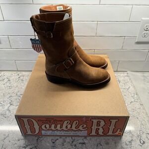 Double RL Miller Engineer Boots Mens 7D Brown Suede Roughout Ralph Lauren RRL